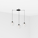 pendant luminaire CLARA 3 flames E27 IP20, black matt 