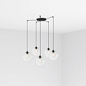 pendant luminaire CLARA 5 flames E27 IP20, black matt 