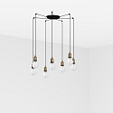 pendant luminaire ART 7 flames E27 IP20, antique gold 