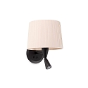 Wandleuchte SAMBA E27, IP20, mit Leser, schwarz matt, beige