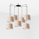 Luminaire  suspension SAMBA 7 flammes E27 IP20, beige, noir mat 