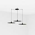 pendant luminaire PLAT 3 flames E27 IP20, black matt 