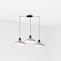 Luci a sospesione KOMBO 3-Lampadine E27 IP20, grigio, nero opaco 