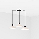 Luci a sospesione KOMBO 3-Lampadine E27 IP20, beige, nero opaco 