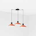 Luci a sospesione KOMBO 3-Lampadine E27 IP20, nero opaco, terracotta 