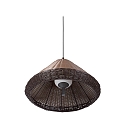 Outdoor Pendelleuchte SAIGON OUT W70 E27, IP44, grau, braun Kegelkappe