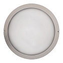 LED Auenwandleuchte 27cm, IP65, 12W, 3000K, 1500lm, rund, Abdeckung opal, silber