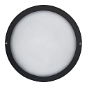 LED Auenwandleuchte 27cm, IP65, 10W, 3000K, 1200lm, rund, Abdeckung opal, schwarz