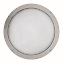 LED Auenwandleuchte 39,5cm, IP65, 16W, 3000K, 2300lm, rund, Abdeckung opal, silber