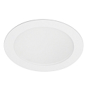 Downlight Ø 30cm plat, rond, adapté aux postes de travail avec écran IP54, couvert de poudre, blanche gradable