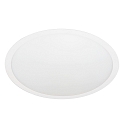 Downlight Ø 40cm plat, rond, adapté aux postes de travail avec écran IP54, couvert de poudre, blanche gradable