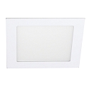 Downlight 22,5cm angulaire, plat, adapté aux postes de travail avec écran IP54, couvert de poudre, blanche gradable