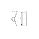 LED Wandleuchte ADA, 2x10W, 2700K, 1700lm, IP20, eckig, Nickel matt