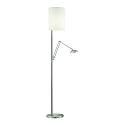 Lampada da terra 952 con braccio articolato, con spot LED IP20, nichel opaco, bianco dimmerabile