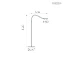 Knapstein Lampadaire TESSA FLEX IP20, noir gradable