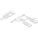 3er Set LED Unterbauleuchte LED SLIM-PAD F, IP20, mit IR Dimmer + Trafo LED-24 / 30W, 5W 4000K, weiß