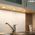 HEITRONIC Eclairage sous meuble CORTINA lot de 3, dimmable, réglable IP20, argent gradable 7,2W 420lm 2900-6500K CRI 80 20cm