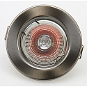 Heitronic Recessed spot round, GU5,3, brushed stainless steel, with aluminum reflector, swiveling