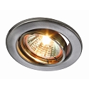 HEITRONIC Heitronic Recessed spot round, GU5,3, brushed stainless steel, with aluminum reflector, swiveling