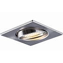 HEITRONIC Heitronic Recessed spot square, brushed stainless steel, swiveling