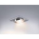 HEITRONIC Heitronic Recessed spot square, brushed stainless steel, swiveling