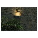 HEITRONIC Auenwandleuchte HOJA, IP54, halbrund, Up/Down, mit optionaler Abschattungsplatte, E27, anthrazit