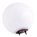HEITRONIC Solar LED Kugelleuchte BOULE, IP44, 4000K, Akku wechselbar, mit Erdspie + Sensor, Kunststoff, wei,  20cm