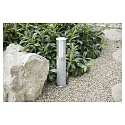 Luminaire en forme de borne LAGUNA cylindrique, rayonnement latral E27 IP44, acier inoxydable, granit gradable