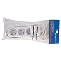 Socket, 3-fold, 3G1,5mm, white, 1,5m connection cable