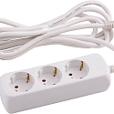 HEITRONIC Socket, 3-fold, 3G1,5mm, white, 3m connection cable