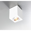 HEITRONIC Surface mounted spot ADL9001, square, GU10, IP20, 25 swiveling, white