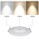 HEITRONIC LED Einbaudownlight LE MANS, rund, 18W, 3000/4000/6000K, 1650lm, IP44, dimmbar, wei
