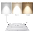 HEITRONIC LED Einbaudownlight LE MANS, eckig, 18W, 3000/4000/6000K, 1650lm, IP44, dimmbar, wei�