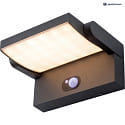 Lampada da parete solare ARONA ruotabile, con sensore, verticale IP54, antracite 
