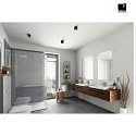Luminaire de plafond OSO angulaire, version pour montage en surface IP44, noir mat gradable