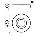 Helestra Luminaire de plafond LOMO IP20, blanche, blanc mat gradable