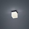 Luminaire de plafond KETO angulaire, commutable, avec diffuseur IP44, noir mat 