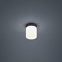 Luminaire de plafond KETO cylindrique, commutable, avec diffuseur IP44, noir mat 