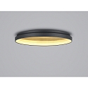 Luminaire de plafond MORI CCT Switch, avec diffuseur IP20, noir mat, feuille d'or gradable