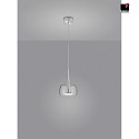 Luminaire à suspension FLUTE IP20, chrome, satiné gradable