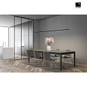 Helestra LED Pendelleuchte LOOPY, IP20, eckig, direkt, 150cm, 22W 2700K 970lm, CRi >90, dimmbar, Acryldiffusor satiniert, mattschwarz