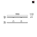 Helestra LED Wandleuchte / Spiegelleuchte GAIA 99, IP44, 99cm, 18W 2700-6400K 1070lm, CRi >90, mit Fernbedienung, dimmbar, chrom