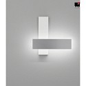 Helestra Lampada da parete DEX IP20, alluminio levigato, bianco opaco dimmerabile