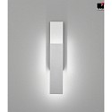 Helestra Lampada da parete DEX IP20, alluminio levigato, bianco opaco dimmerabile