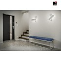 Helestra Lampada da parete DEX IP20, alluminio levigato, bianco opaco dimmerabile