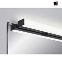 Helestra Luci da specchio LADO-S 90 medio, commutabile, stretto, con diffusore IP44, nero opaco, bianco 