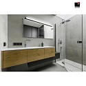 Helestra Luci da specchio LADO-S 90 medio, commutabile, stretto, con diffusore IP44, nero opaco, bianco 
