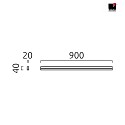 Helestra Luci da specchio LADO-S 90 medio, commutabile, stretto, con diffusore IP44, nero opaco, bianco 
