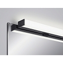 Helestra Luci da specchio LADO-S 120 grande, commutabile, stretto, con diffusore IP44, nero opaco, bianco 