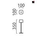Helestra Outdoor LED Akku-Tischleuchte KORI, IP65, 2.2W 2700K 120lm, indirekt, mit Touch-Dimmer, mattschwarz